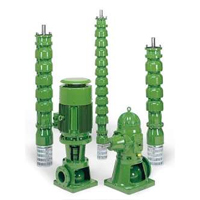 Vertical axis borehole pumps